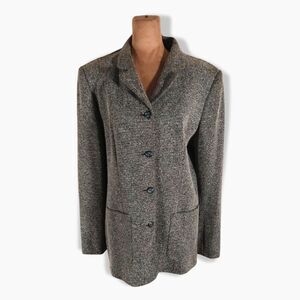 Women's Formal Blazer Sz 12 Textured Woven – Multi‑Tone Jacket Jessica Holbrook